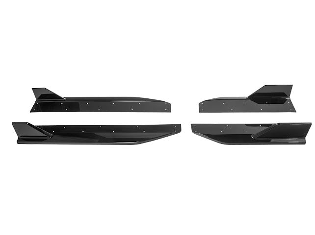 2024-UP FORD MUSTANG S650 | GT350R PERFORMANCE STYLE CARBON FIBER SIDE SKIRTS EXTENSION ROCKER PANELS GROUND EFFECTS